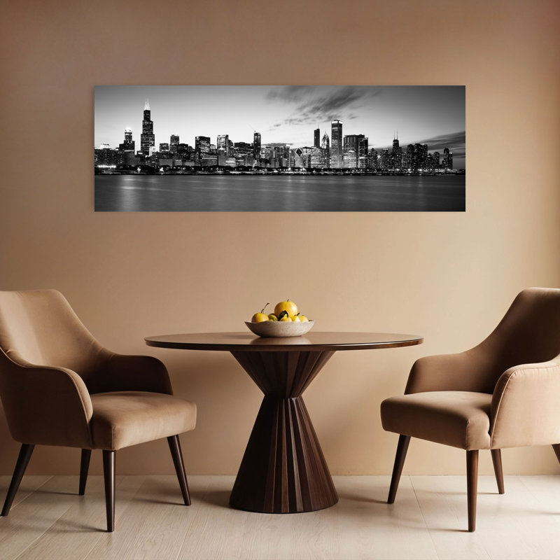 Buildings at the waterfront Lake Michigan Chicago Cook County Illinois USA 1 Piece Wrapped Canvas Panoramic Wall Art