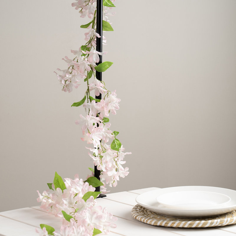 180cm Faux Trailing Hydrangea Garland Pink/White