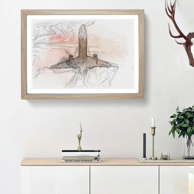 Airplane Lost in the Sky in Abstract - Picture Frame Graphic Art Print
