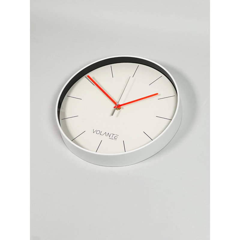 Anaica Wall Clock, White/Red