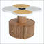 Table d'appoint unique à trèfle à quatre feuilles pour le salon, la chambre à coucher et les petits espaces - Table d'appoint avec base en bois et rangement