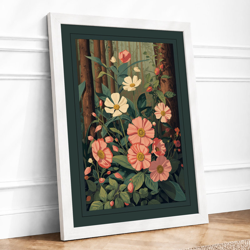 Wildflower Meadow Botanical - Framed Print, A4 - 29.7 x 21.0 cm, White