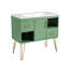 Meuble-lavabo moderne avec lavabo en résine, armoire de salle de bain simple autoportante