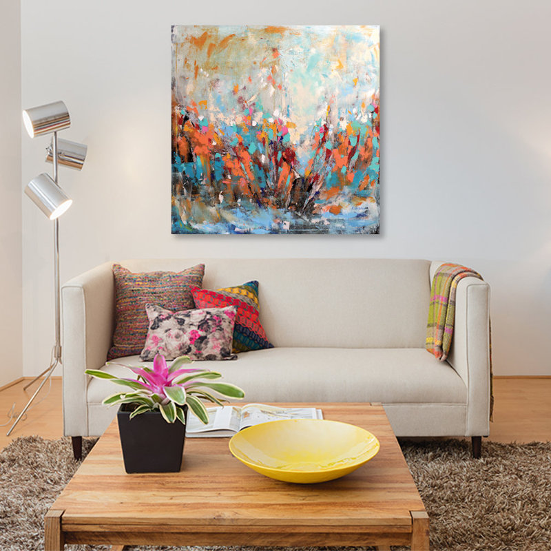 «Abstract Garden», reproduction sur toile, H 48 po x l 48 po x P 1,5 po, Pas de tapis, Toile tendue