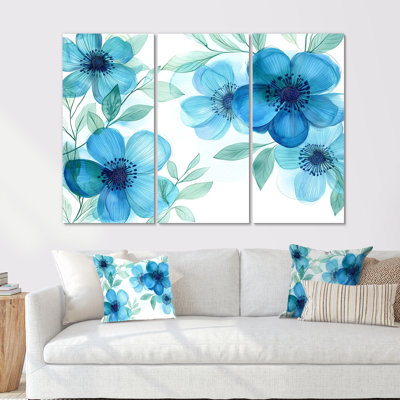 «Blue Wildflowers», art mural sur toile Meadow
