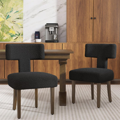 Chaises de salle à manger en forme de T Boucle Lamb (ensemble de 2)