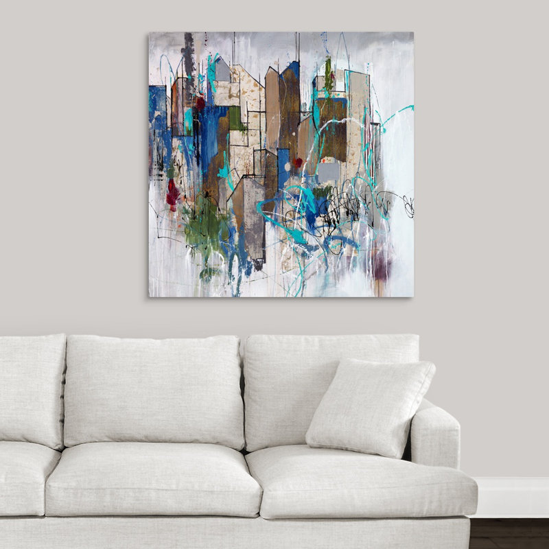 « stomping ground oreillers », peinture sur toile, Toile tendue, H 36 po x l 36 po x P 1,25 po