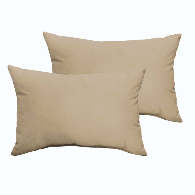 Housse et insert de coussin rectangulaire d'extérieur Almeda, Brun clair Fresco, 16 po x 26 po