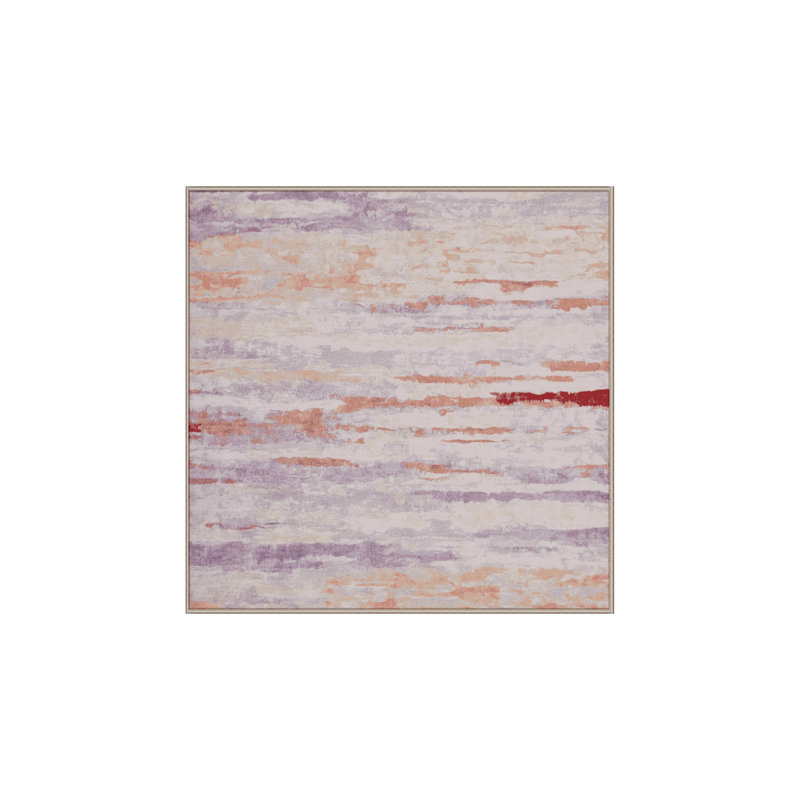 Machine Washable Beige Area Rug, Square 5'