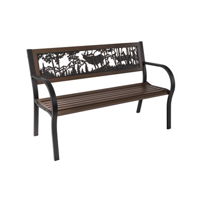 Helland Elk Tube Steel Park Bench by Loon Peak