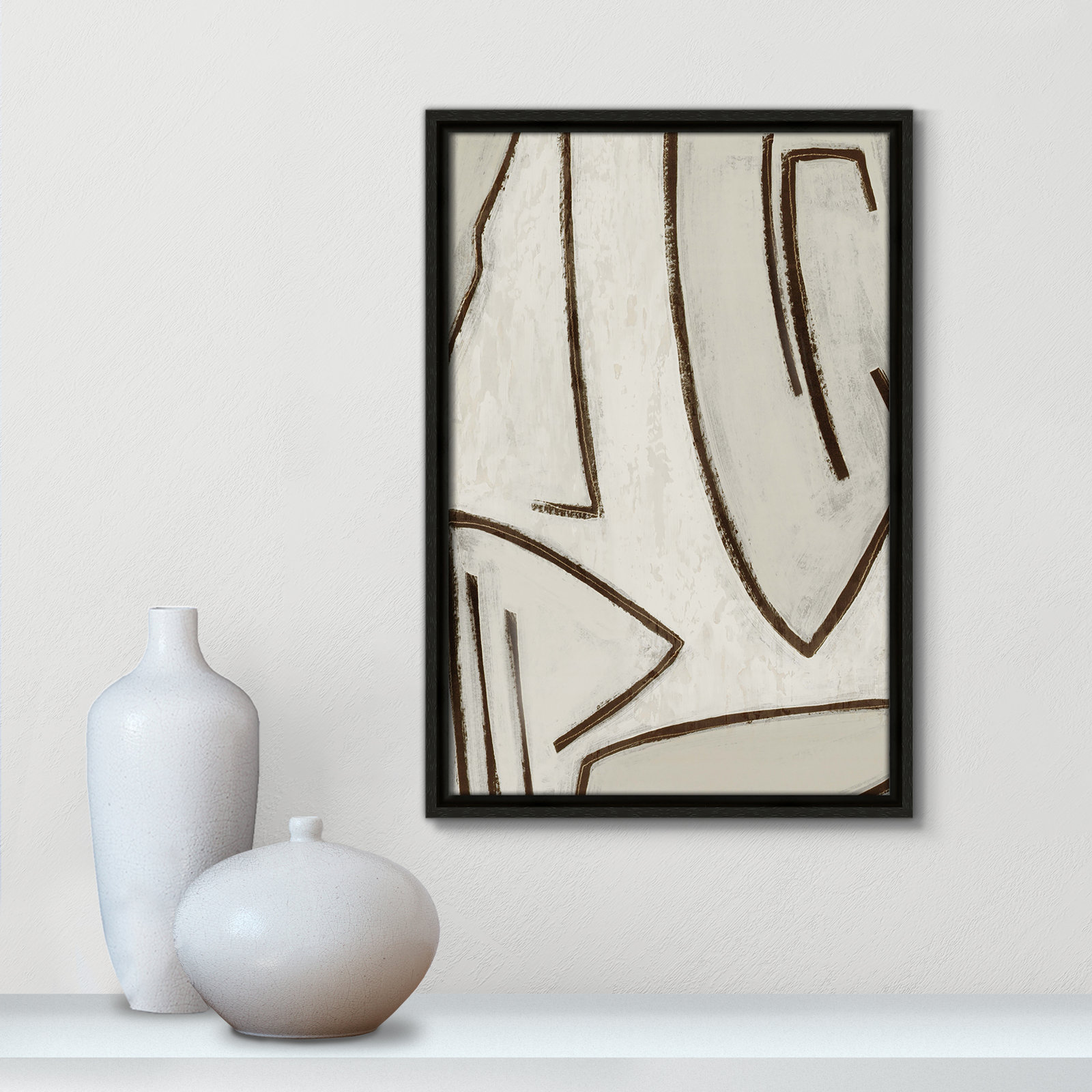Line Work "Line Work II" Print, 13.5" W x 19.5" H, Espresso