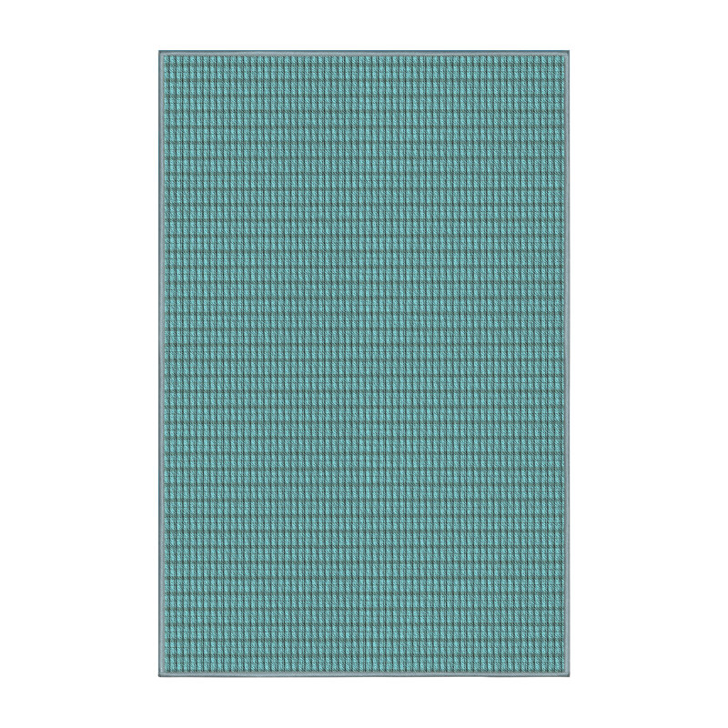 Tapis en laine bleu sarcelle, Rectangle 5 pi x 7 pi