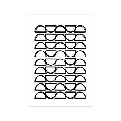 Black And White Mid Century Geometric B - Print on Canvas