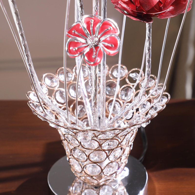 Lampe de table en aluminium or rose cuivre / argentée, convenant au salon, à la table de chevet et à l'éclairage DEL