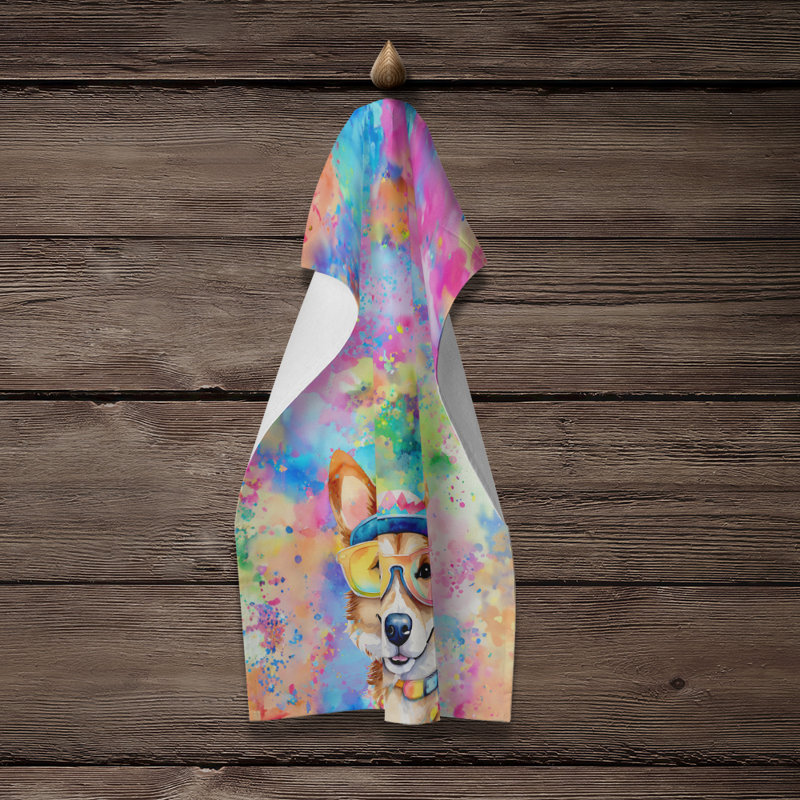 Serviette de cuisine Corgi Hippie Dawg