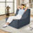 Dharius Serta 33"D x 39"W Ergonomic Linen Memory Foam Bean Bag Chair, Bean Bag Sofa with Removable and Machine Washable Cover, Accent Sofa Chair Lounger, Game Chair-91154148