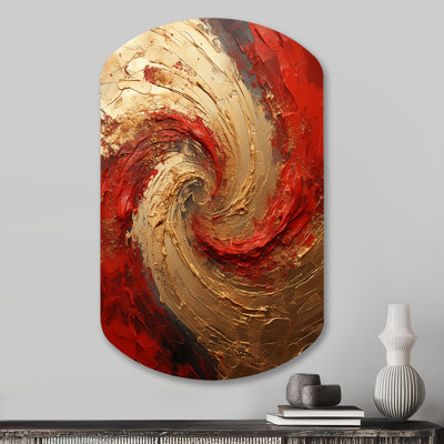 Downham - spirale abstraite, reproduction de forme unique sur métal, décoration murale moderne en forme libre