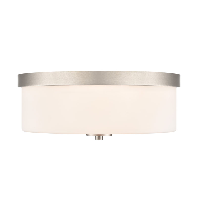 Plafonnier encastré 2 lumières 13,25 po Asuka, Nickel brossé