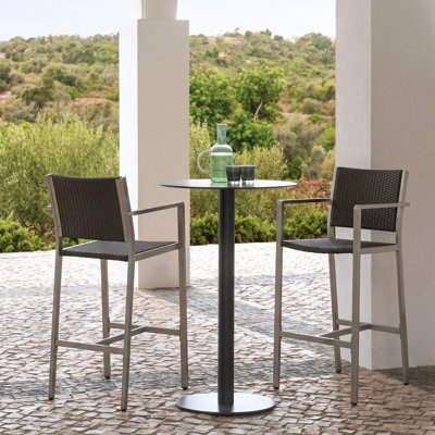 Caggiano Polyethylene (PE) Wicker Outdoor 30'' Bar Stool