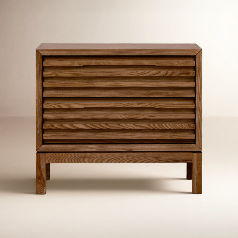 Table de chevet finlandaise en bois massif, Noyer