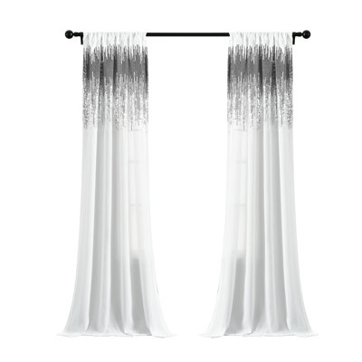 Shimmer Sequins Semi Sheer Curtain Pair