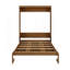 Grand lit en bois massif avec armoire escamotable, lit peu encombrant, parfait pour la chambre d'amis