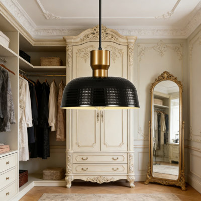 Luminaire suspendu Farmhouse avec abat-jour martelé, hauteur de suspension réglable, éclairage de plafond industriel pour îlot de cuisine, salle à manger, salon, vestibule