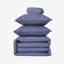 Garyson Cotton Solid Colour Duvet Cover Set with Pillowcases-495724163