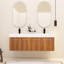 Meuble-lavabo mural 60 po avec lavabo double en résine à rebords épais et portes à fermeture en douceur-104351260-104351263