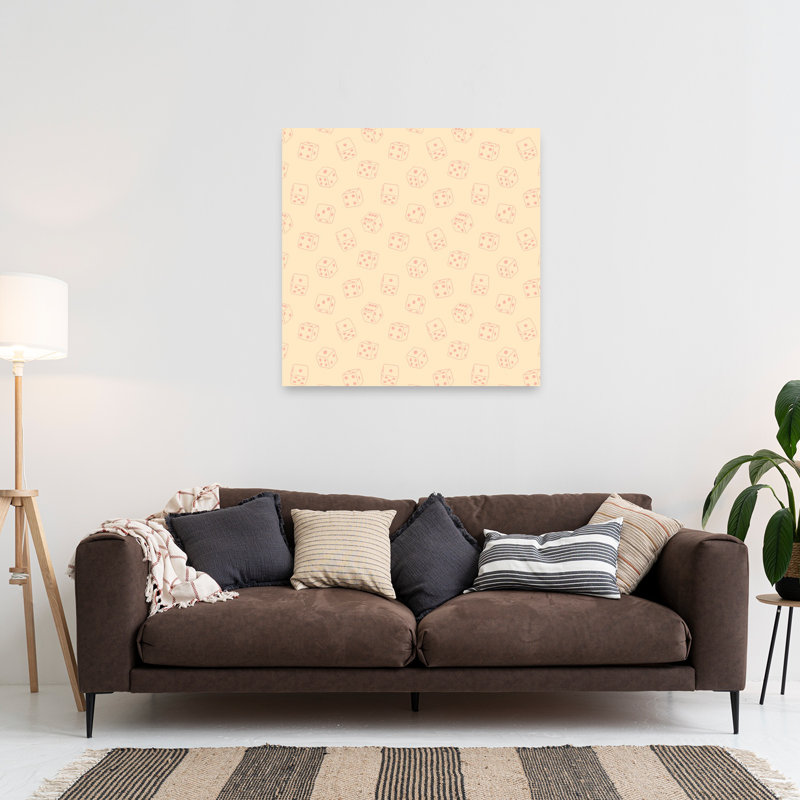 «Lucky Dice», art mural contemporain abstrait, H 36 po x l 36 po