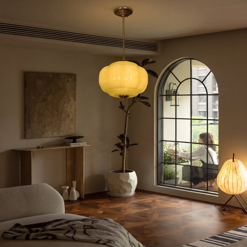 Lanterne suspendue rétro 1 lumière 14,96 po, Vert