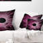 Cercle fractal mauve sur fond noir - imprimé abstrait