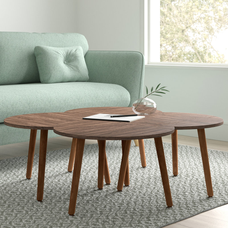 Algodones Solid Wood Three Leg Coffee Table