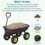 Heavy-Duty Garden Dump Cart, 400 lb Capacity Poly Yard Wagon - Quick-Release Dump Bed - Steel Frame - Pneumatic Tires, Black - Plastic Spokes + Rubber Wheels
