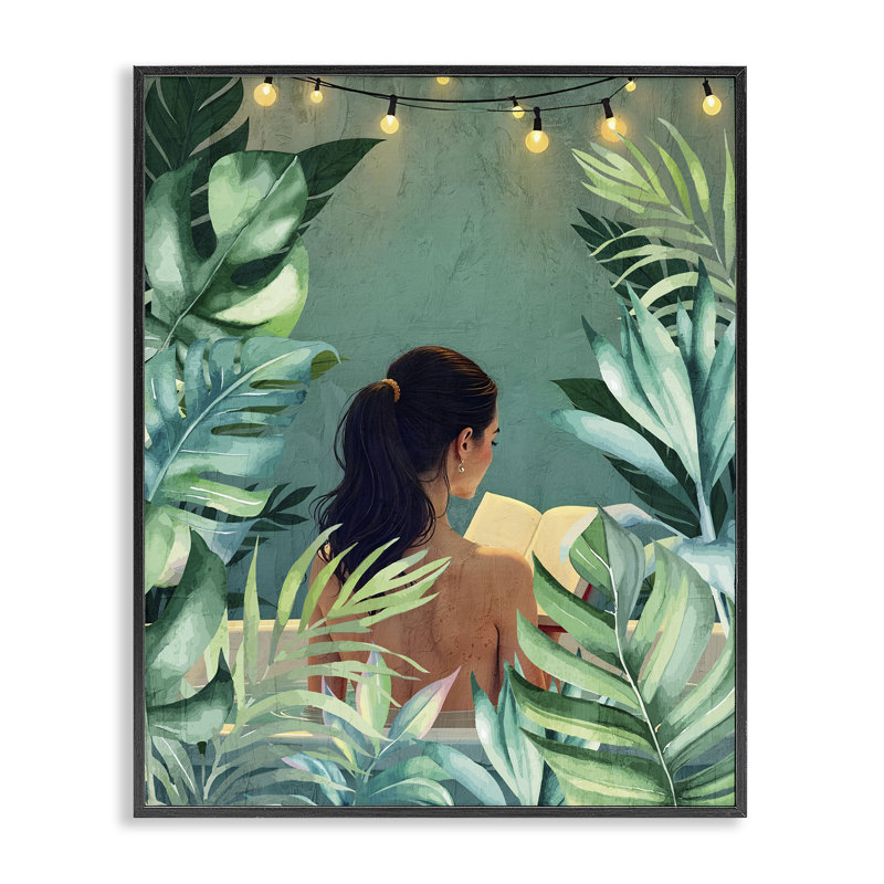 «Twinkle Palm Girl Portrait», estampe numérique, conception de Kim Allen, H 14 po x l 11 po, Giclée encadrée noir minuit