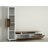 Modern TV Unit with Bookshelf, White & Walnut, 63.0 x 65.5 x 11.6 inches | 100% Melamine Coated Particle Board, Thickness: 0.7 inches | Wall-Mountable Design, Numerous Shelves, Additional Storage for Stylish Living Room-735741788