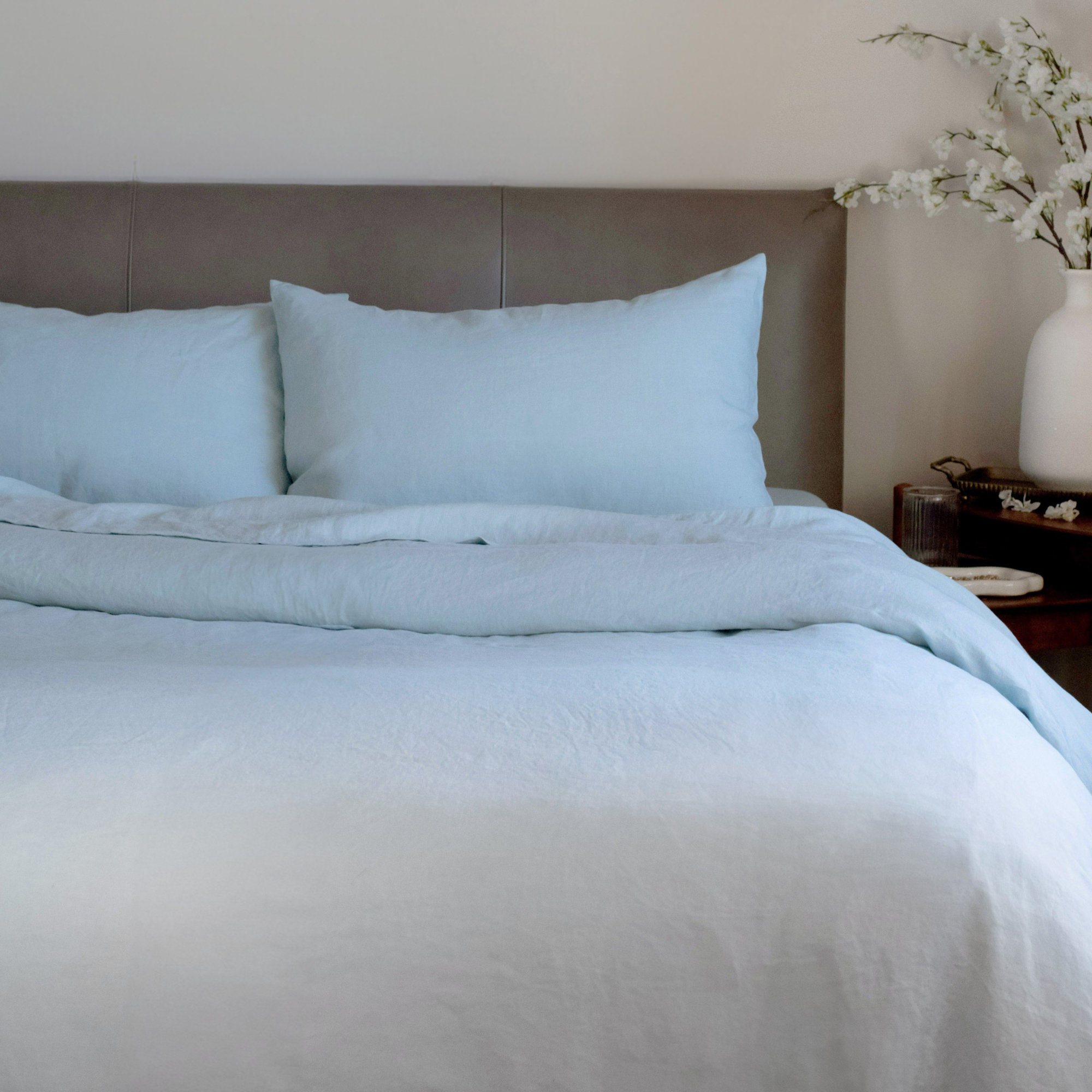 100% French Linen Pillowcase Set, Wave, King Pillowcase