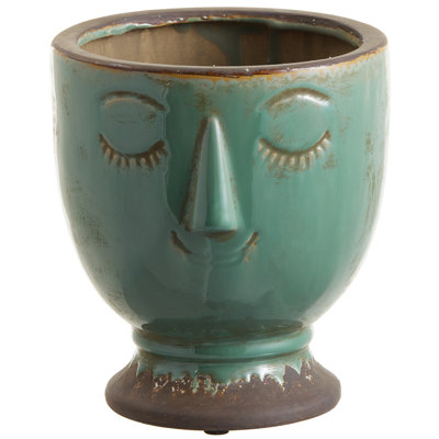 7.5H7"D CERAMIC FACE PLANTER