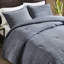 Édredon en sergé lavé très grand / très grand 3 pièces, 100% coton bleu, rembourrage toutes saisons, douceur moelleuse et confortable-122452085-122452084