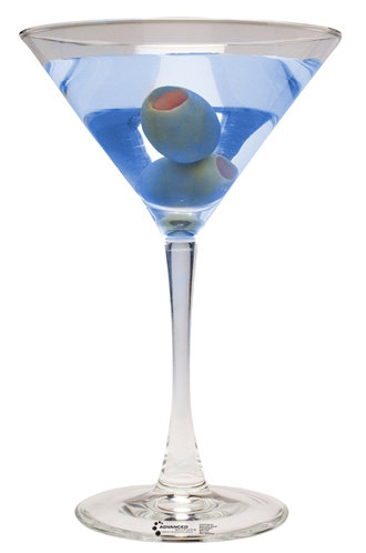 Life-Size Blue Martini Cardboard Stand-Up Decor