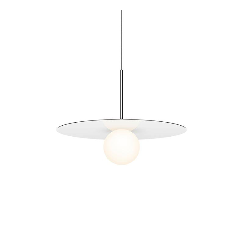 Luminaire suspendu à disque Bola, Blanc, H 13 po x l 12 po x P 12 po