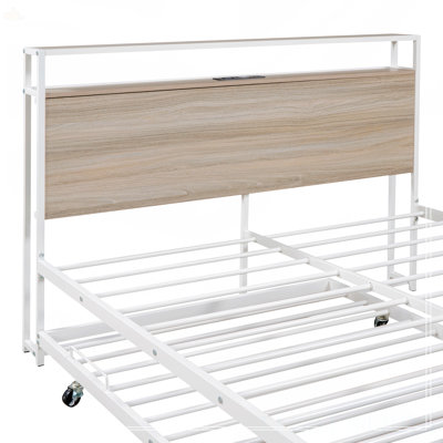 Full Size Metal Platform Bed Frame With Trundle
