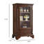 Armoire à vin en bois massif à une porte 25,59 ", vitrine verticale en verre avec tiroir inférieur et rangement en couches pour ustensiles à vin