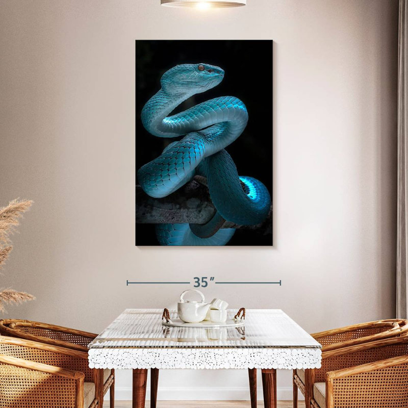 Brampt Glowing Blue Snake, 48" H x 32" W