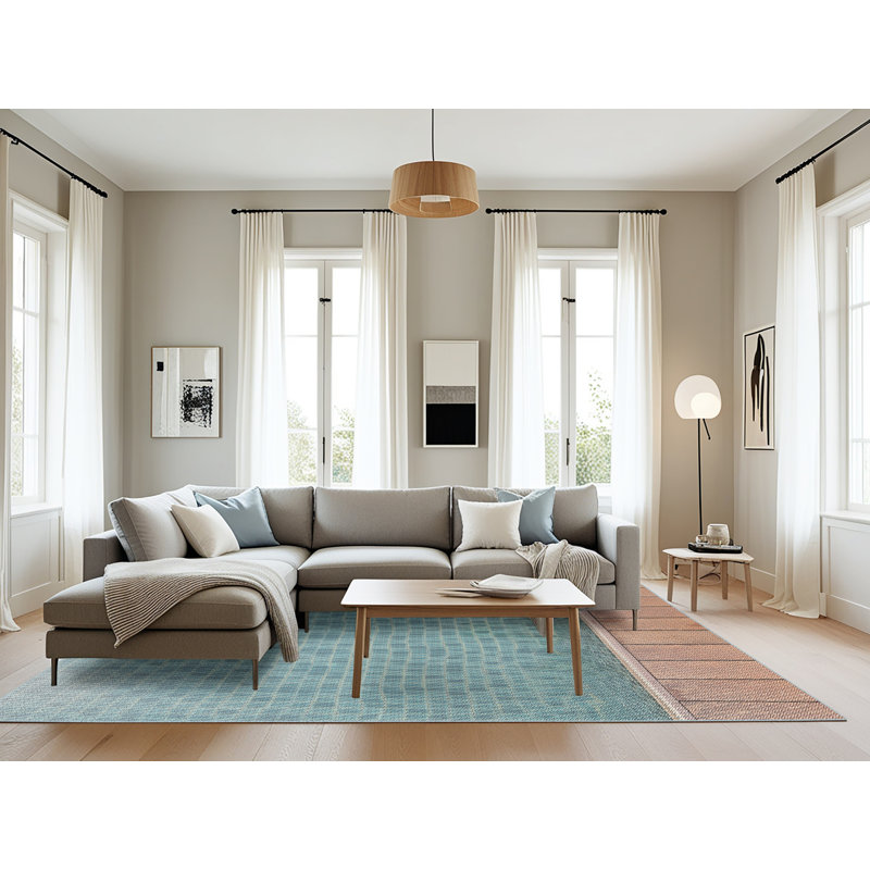 Tapis géométrique bleu, Rectangle 8 pi x 12 pi