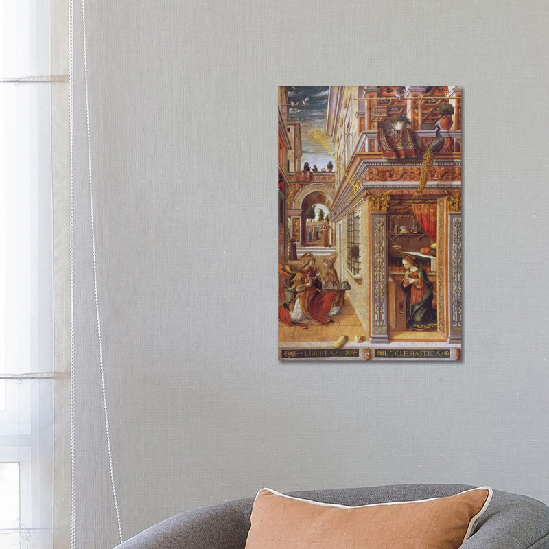 The Annunciation With St. Emidius, 1486 by Carlo Crivelli - Wrapped Canvas Painting, 66.04 cm H x 45.72 cm W x 3.175 cm D