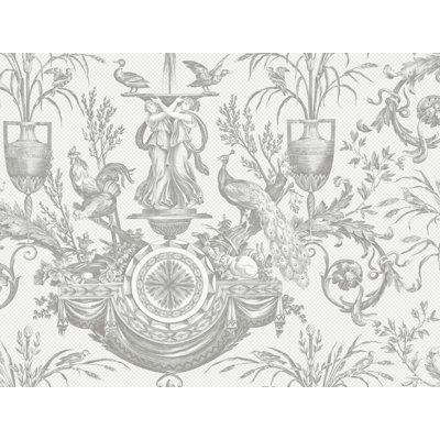Avian Fountain Toile Wallpaper Roll