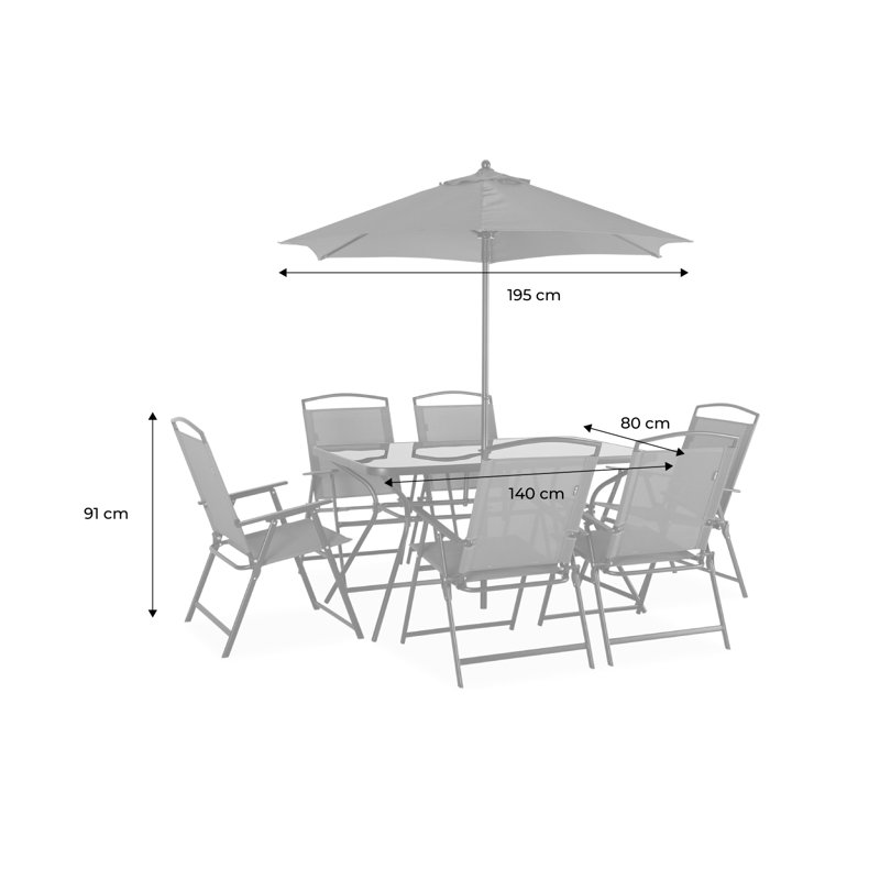 Alynnah 6 - Person Patio Dining Set Umbrella Hole Included Rectangular Table