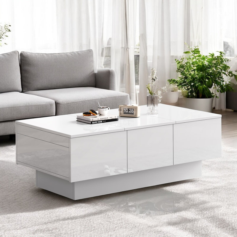 Amiena Pedestal Coffee Table with Storage