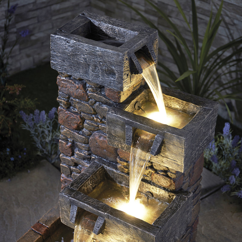 Amily Weather Resistant Rock Fountain with Light